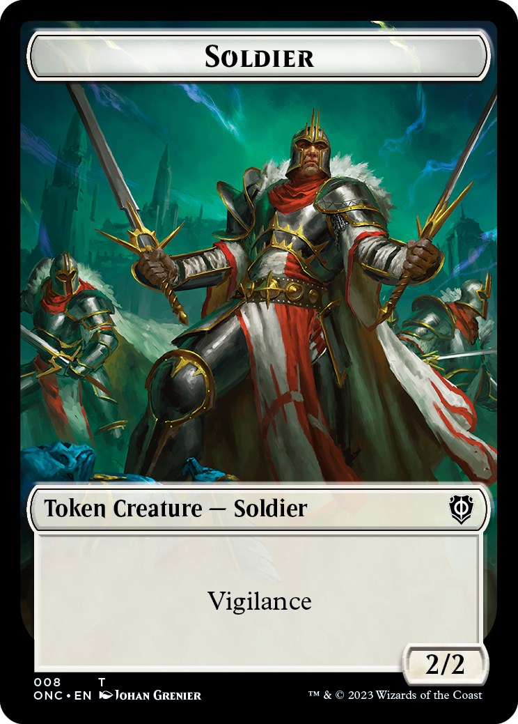 Soldier (008) // Angel Double-Sided Token [Phyrexia: All Will Be One Commander Tokens] | Webway Games