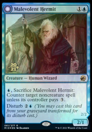 Malevolent Hermit // Benevolent Geist [Innistrad: Midnight Hunt Prerelease Promos] | Webway Games