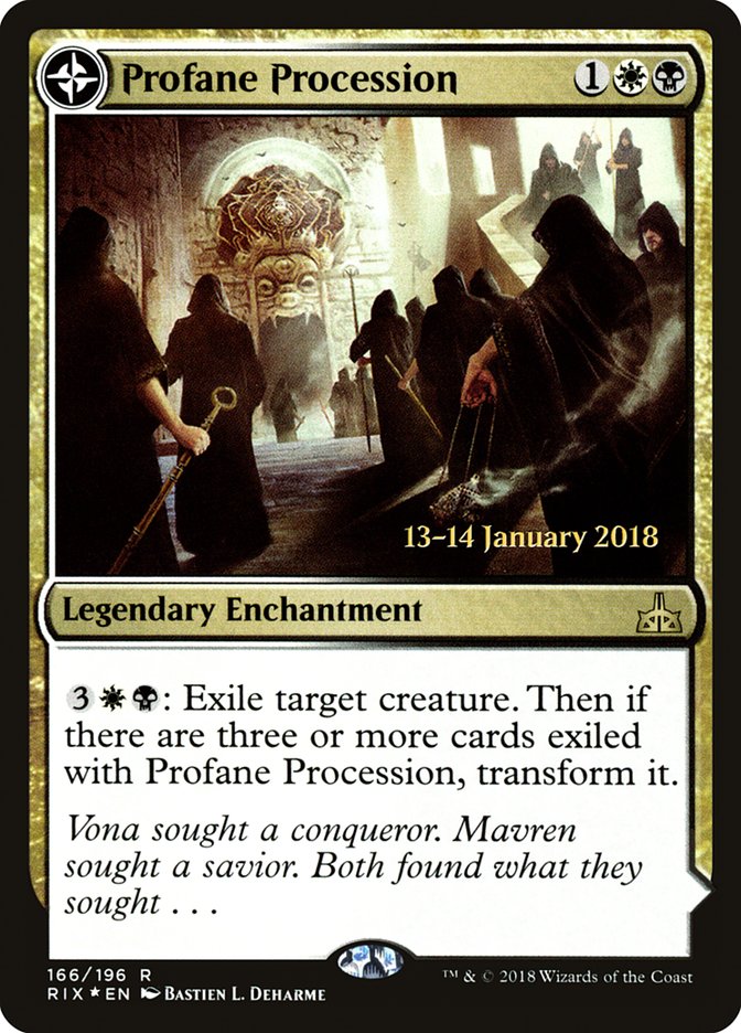Profane Procession // Tomb of the Dusk Rose (Prerelease) [Rivals of Ixalan Prerelease Promos] | Webway Games