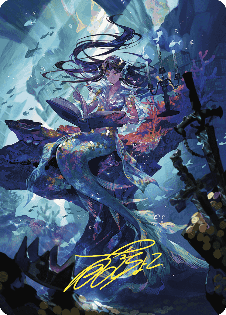 Rhystic Study Art Card (Gold-Stamped Signature) [Wilds of Eldraine Art Series] | Webway Games