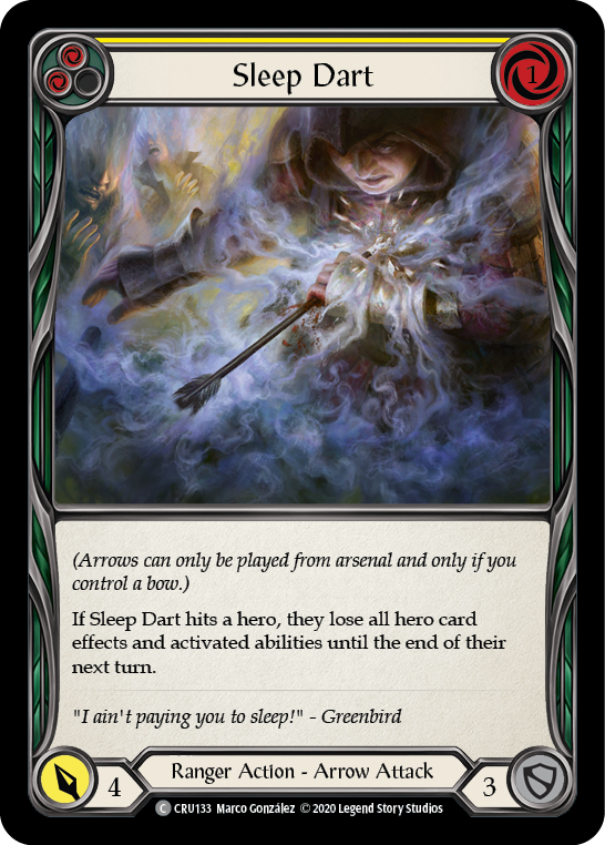 Sleep Dart (Yellow) [CRU133] 1st Edition Rainbow Foil | Webway Games