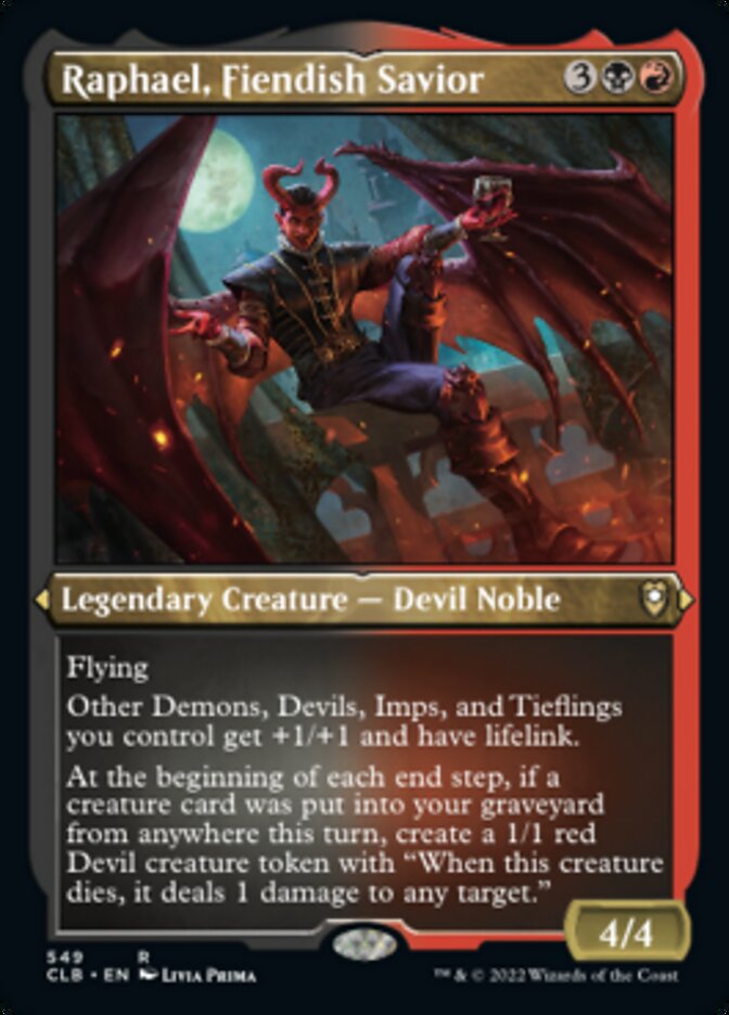 Raphael, Fiendish Savior (Foil Etched) [Commander Legends: Battle for Baldur's Gate] | Webway Games