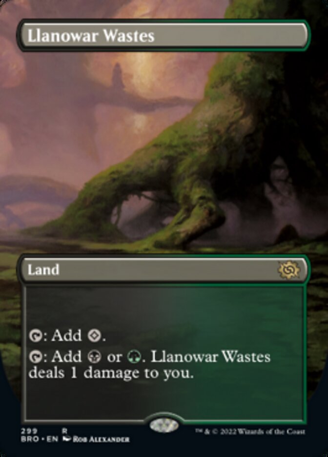 Llanowar Wastes (Borderless Alternate Art) [The Brothers' War] | Webway Games