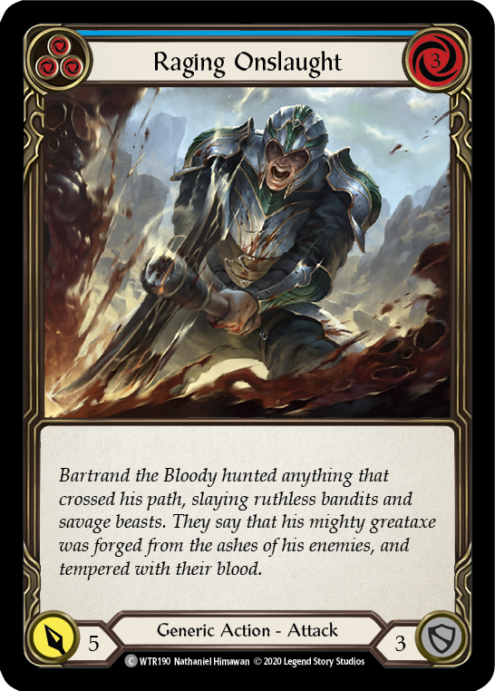 Raging Onslaught (Blue) [U-WTR190] (Welcome to Rathe Unlimited)  Unlimited Normal | Webway Games