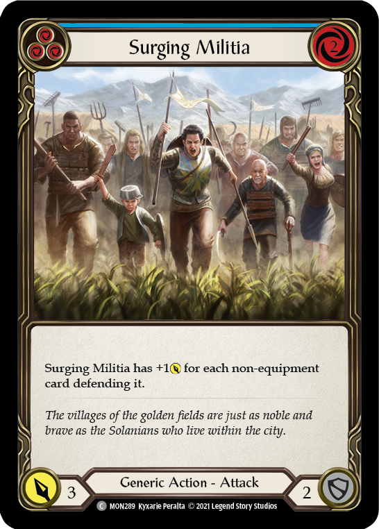 Surging Militia (Blue) (Rainbow Foil) [MON289-RF] 1st Edition Rainbow Foil
