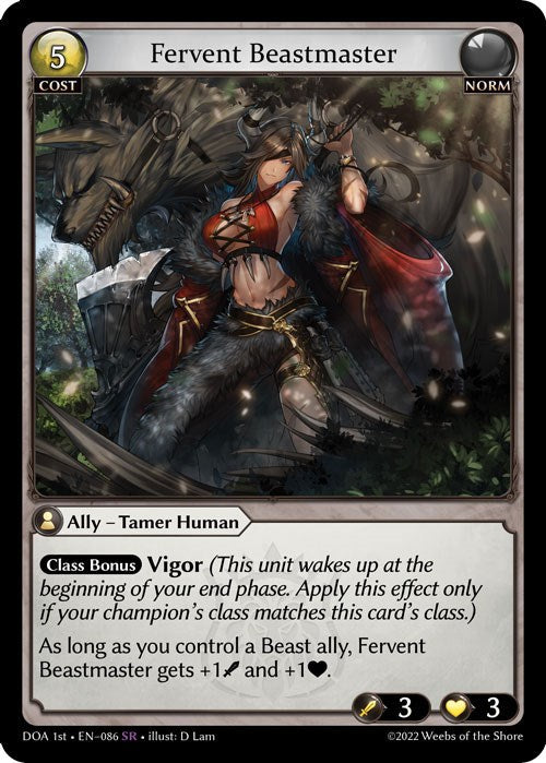 Fervent Beastmaster (086) [Dawn of Ashes: 1st Edition] | Webway Games