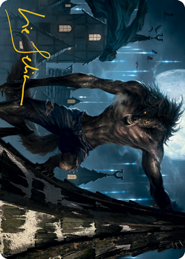 Stalking Predator Art Card (Gold-Stamped Signature) [Innistrad: Midnight Hunt Art Series] | Webway Games