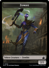 Elf Knight // Zombie Double-Sided Token [Ravnica Remastered Tokens] | Webway Games