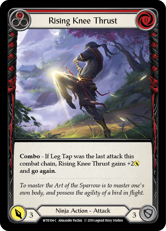 Rising Knee Thrust (Red) [WTR104-C] Alpha Print Rainbow Foil | Webway Games