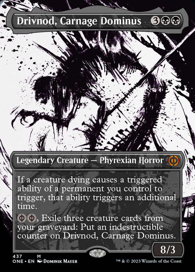 Drivnod, Carnage Dominus (Borderless Ichor Step-and-Compleat Foil) [Phyrexia: All Will Be One] | Webway Games