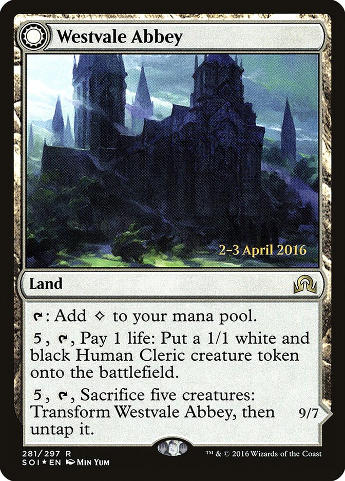 Westvale Abbey // Ormendahl, Profane Prince (Prerelease) [Shadows over Innistrad Prerelease Promos] | Webway Games