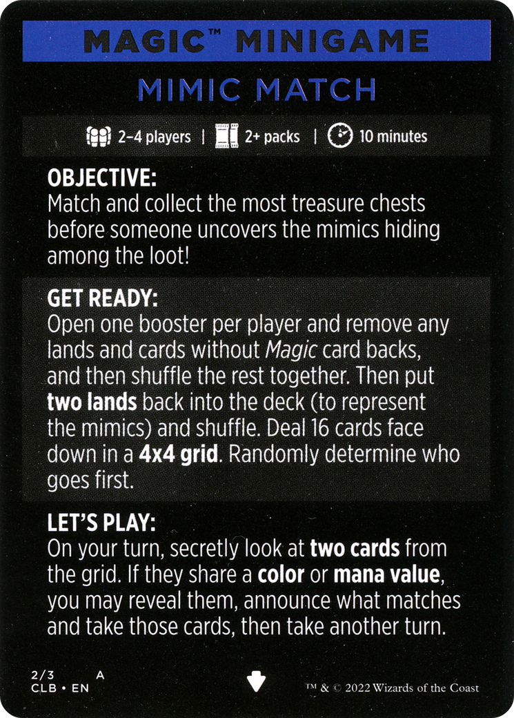 Mimic Match (Magic Minigame) [Commander Legends: Battle for Baldur's Gate Minigame] | Webway Games