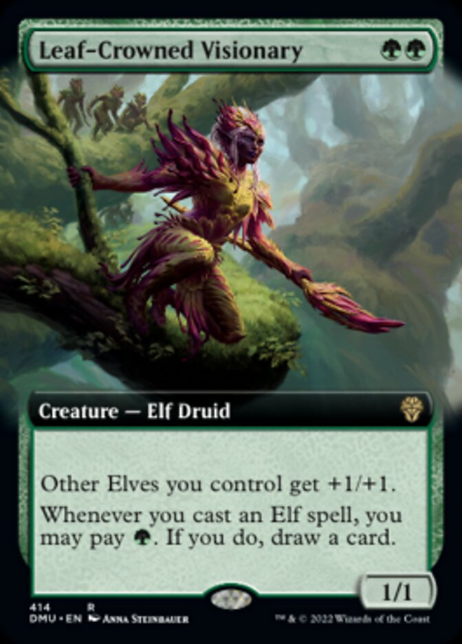 Leaf-Crowned Visionary (Extended Art) [Dominaria United] | Webway Games
