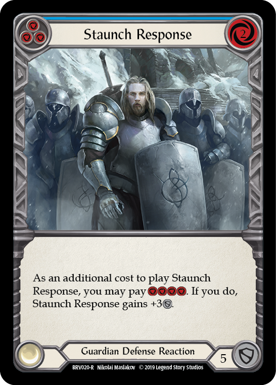 Staunch Response (Blue) [BVO020-R] 1st Edition Normal | Webway Games