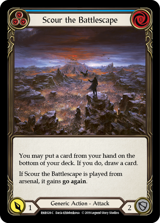 Scour the Battlescape (Blue) [RNR028-C] (Rhinar Hero Deck)  1st Edition Normal | Webway Games