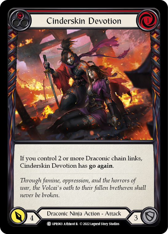 Cinderskin Devotion (Red) [UPR063] (Uprising)  Rainbow Foil | Webway Games