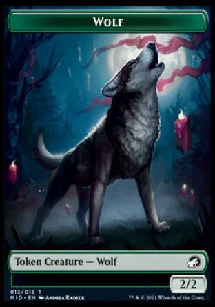 Wolf // Teferi, Who Slows the Sunset Emblem Double-sided Token [Innistrad: Midnight Hunt Tokens] | Webway Games