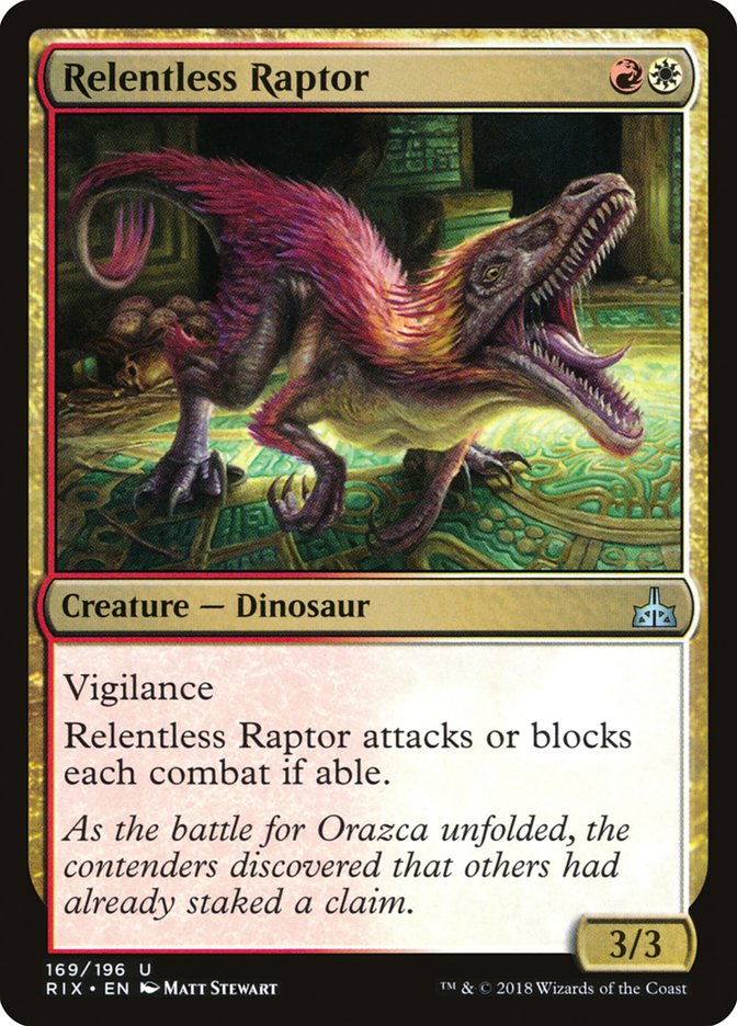 Relentless Raptor [Rivals of Ixalan] | Webway Games