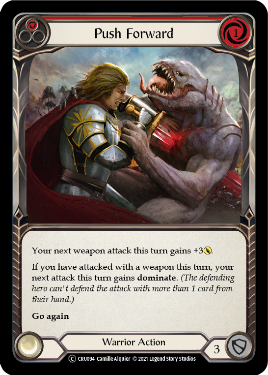 Push Forward (Red) (Rainbow Foil) [CRU094-RF] Unlimited Rainbow Foil | Webway Games