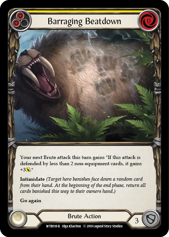 Barraging Beatdown (Yellow) [WTR018-R] Alpha Print Rainbow Foil | Webway Games