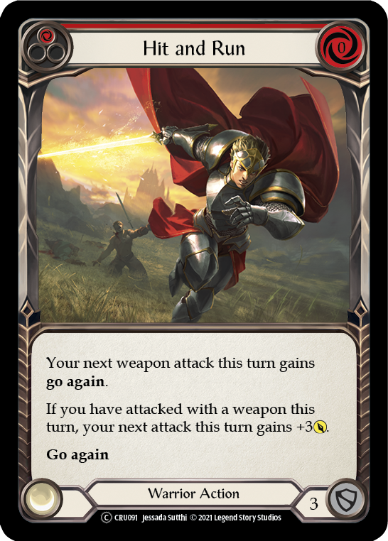 Hit and Run (Red) (Rainbow Foil) [CRU091-RF] Unlimited Rainbow Foil | Webway Games