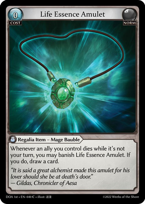Life Essence Amulet (040) [Dawn of Ashes: 1st Edition] | Webway Games