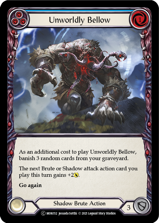 Unworldly Bellow (Blue) (Rainbow Foil) [U-MON152-RF] Unlimited Rainbow Foil | Webway Games