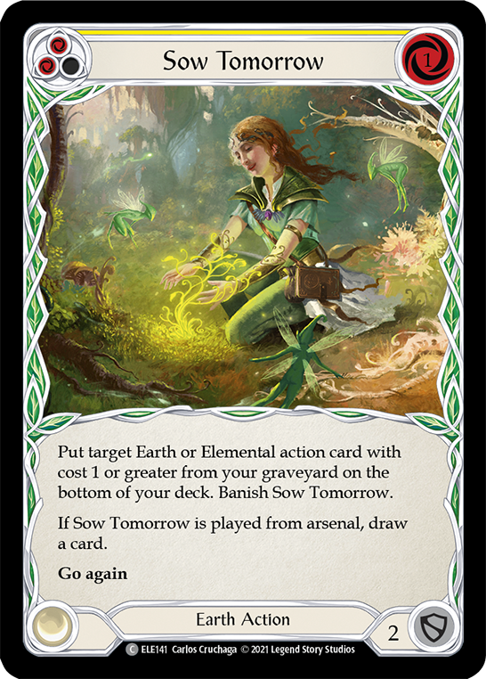Sow Tomorrow (Yellow) [ELE141] (Tales of Aria)  1st Edition Rainbow Foil | Webway Games