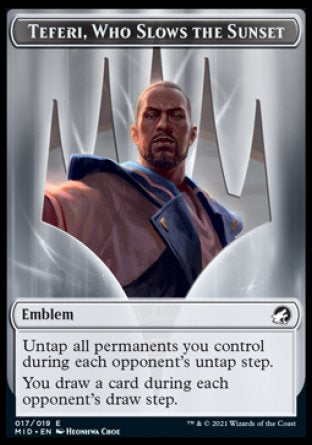 Teferi, Who Slows the Sunset Emblem [Innistrad: Midnight Hunt Tokens] | Webway Games