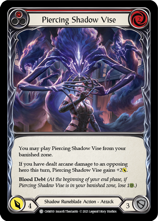 Piercing Shadow Vise (Red) [CHN010] (Monarch Chane Blitz Deck) | Webway Games