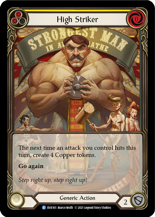 High Striker (Yellow) [EVR165] (Everfest)  1st Edition Extended Art Rainbow Foil | Webway Games