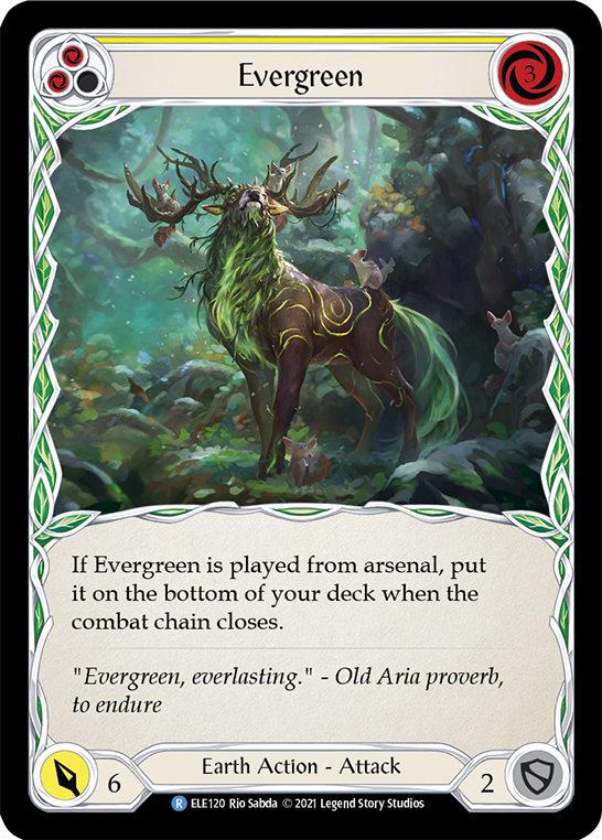 Evergreen (Yellow) [ELE120] (Tales of Aria)  1st Edition Rainbow Foil | Webway Games