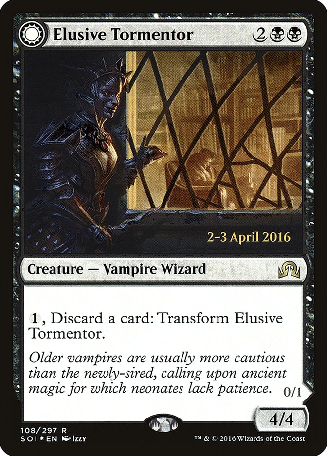 Elusive Tormentor // Insidious Mist (Prerelease) [Shadows over Innistrad Prerelease Promos] | Webway Games
