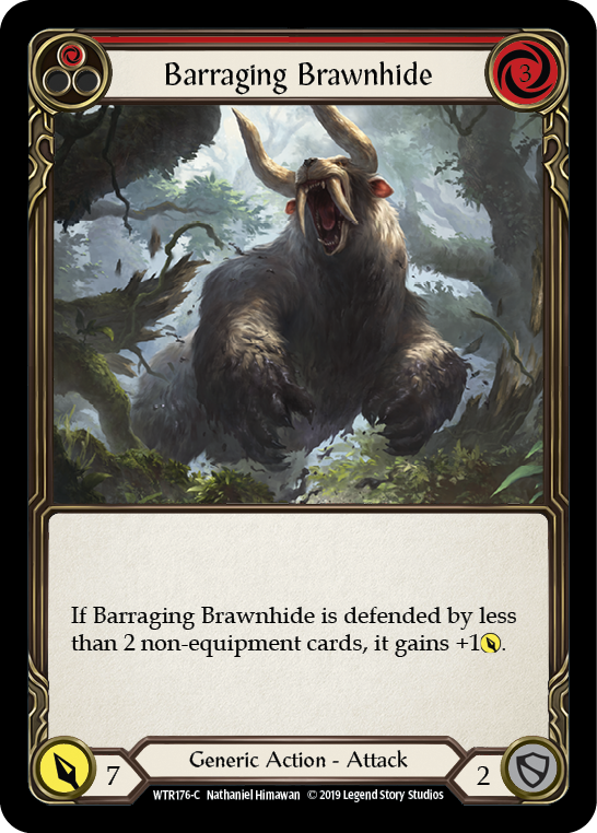 Barraging Brawnhide (Red) [WTR176-C] Alpha Print Rainbow Foil | Webway Games