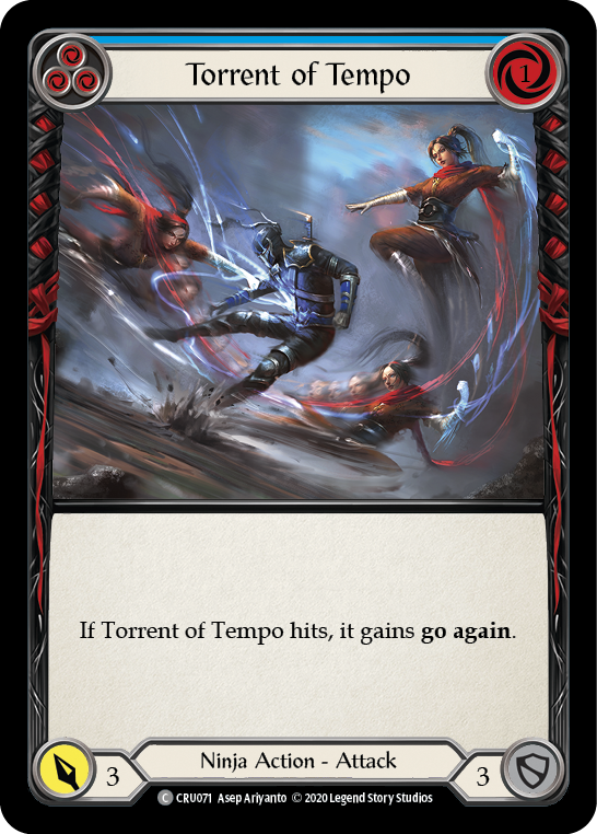 Torrent of Tempo (Blue) [CRU071] 1st Edition Rainbow Foil | Webway Games