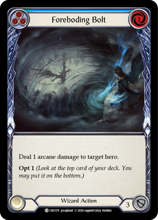 Foreboding Bolt (Blue) [CRU170] 1st Edition Rainbow Foil | Webway Games