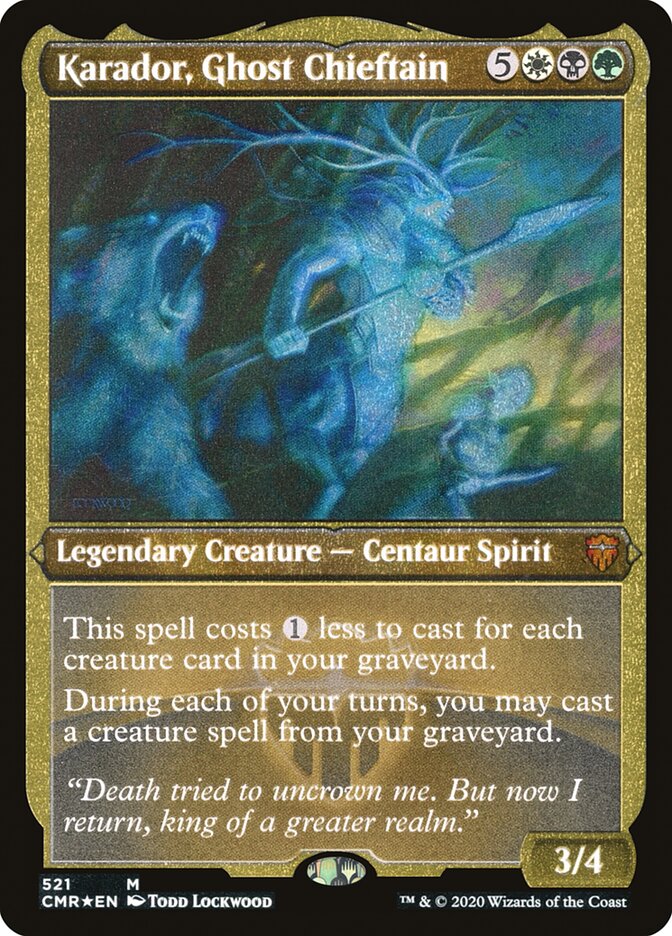 Karador, Ghost Chieftain [Commander Legends Etched] | Webway Games