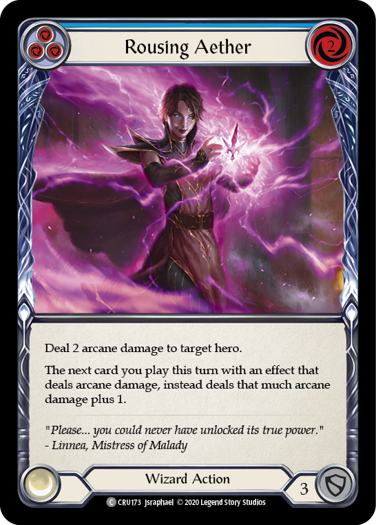 Rousing Aether (Blue) [CRU173] 1st Edition Rainbow Foil | Webway Games