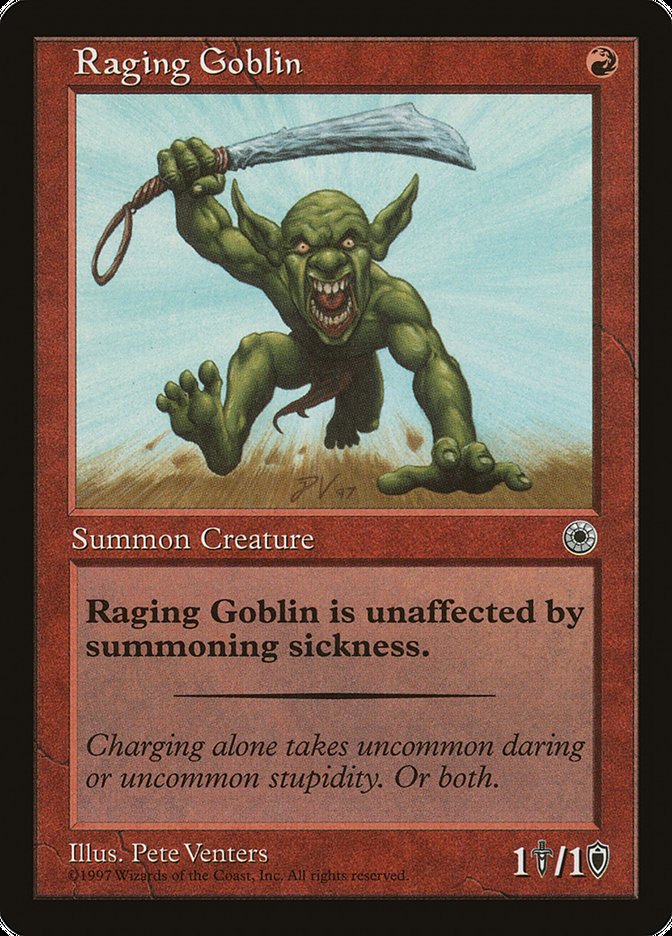 Raging Goblin (With Flavor Text) [Portal] | Webway Games