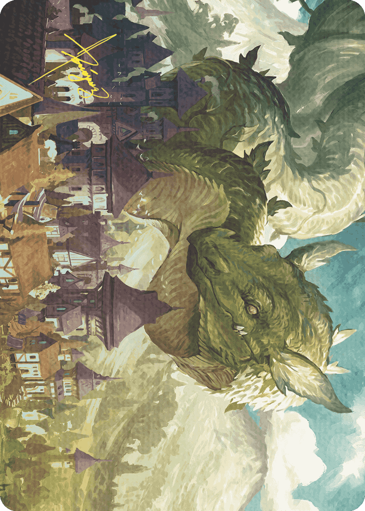 Beanstalk Wurm Art Card (Gold-Stamped Signature) [Wilds of Eldraine Art Series] | Webway Games