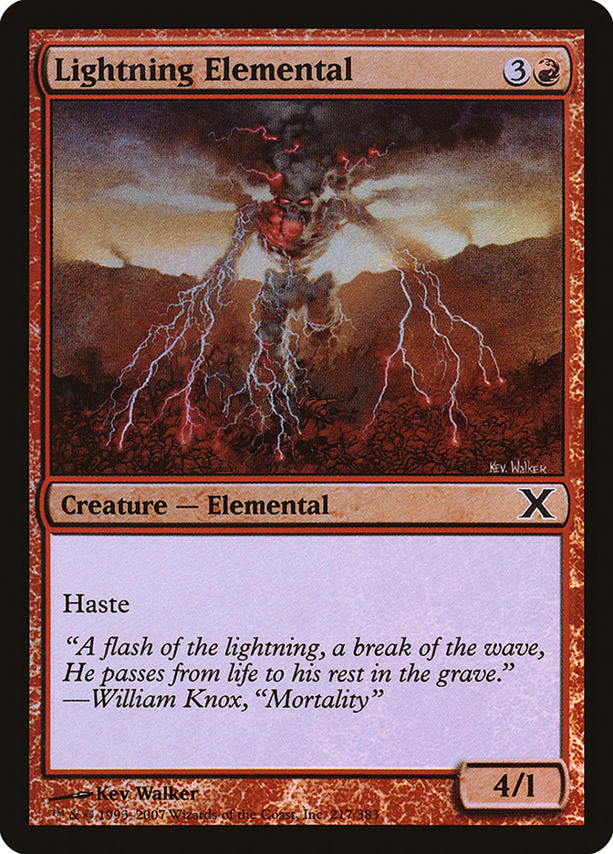 Lightning Elemental (Premium Foil) [Tenth Edition] | Webway Games