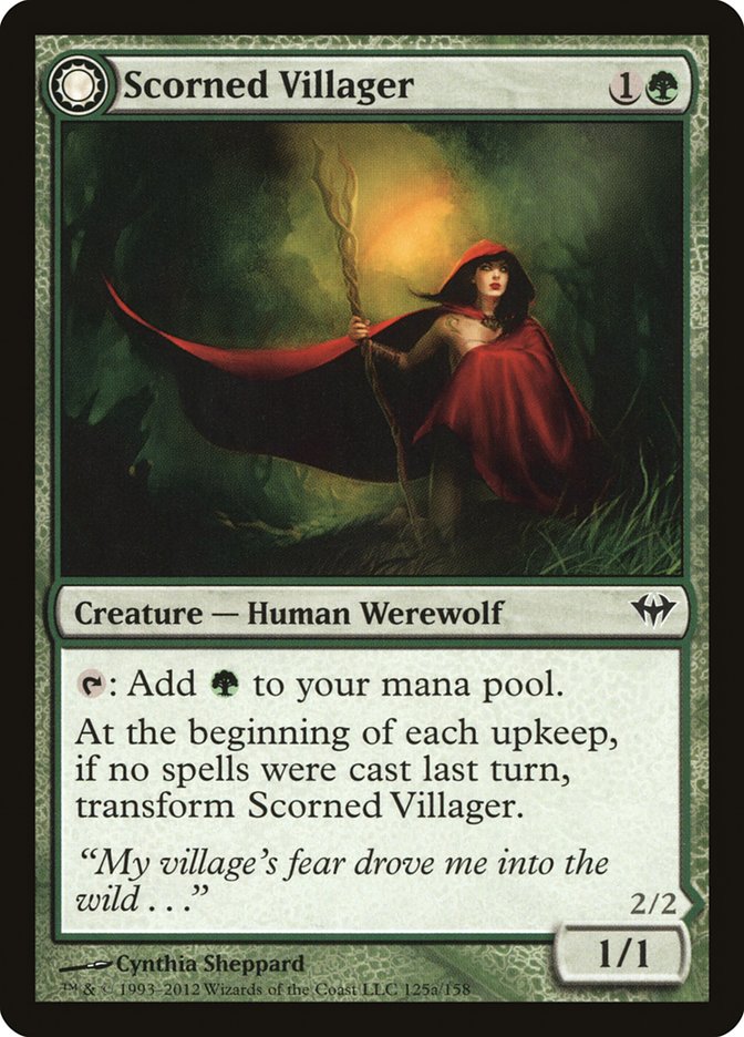 Scorned Villager // Moonscarred Werewolf [Dark Ascension] | Webway Games