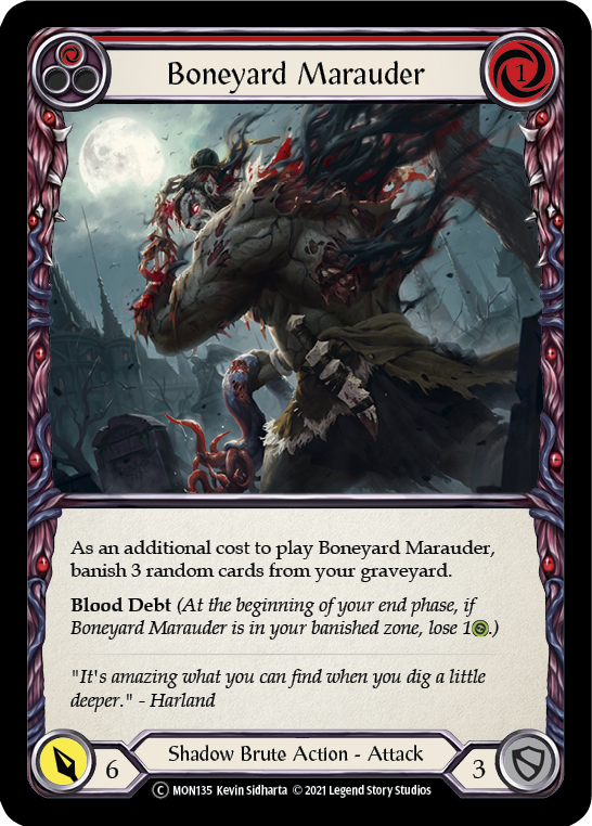 Boneyard Marauder (Red) (Rainbow Foil) [U-MON135-RF] Unlimited Rainbow Foil | Webway Games