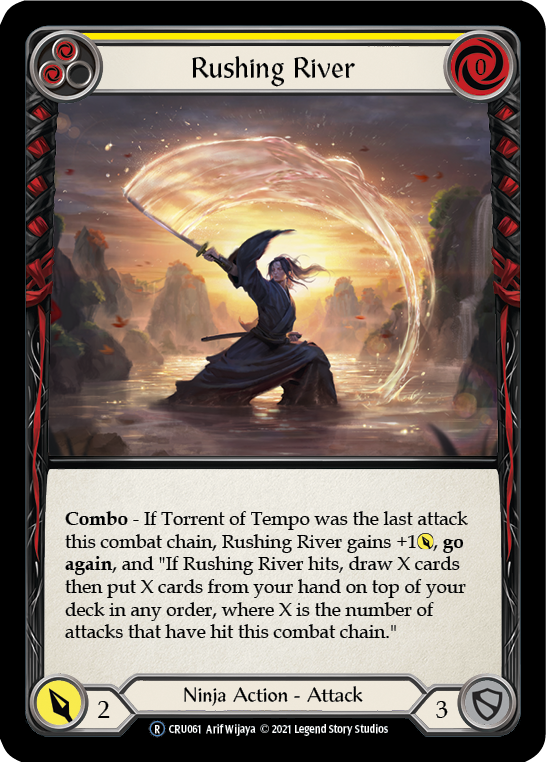Rushing River (Yellow) (Rainbow Foil) [CRU061-RF] Unlimited Rainbow Foil | Webway Games
