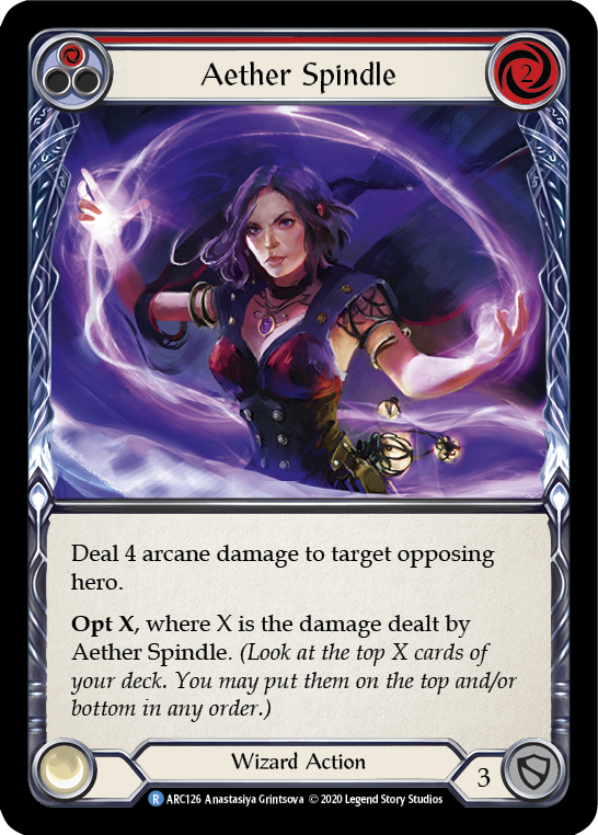 Aether Spindle (Red) [ARC126] Unlimited Rainbow Foil | Webway Games