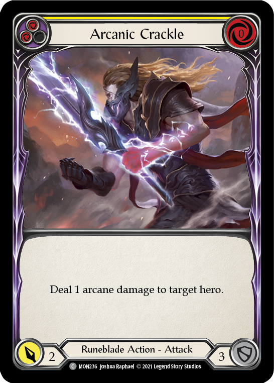 Arcanic Crackle (Yellow) (Rainbow Foil) [MON236-RF] 1st Edition Rainbow Foil | Webway Games