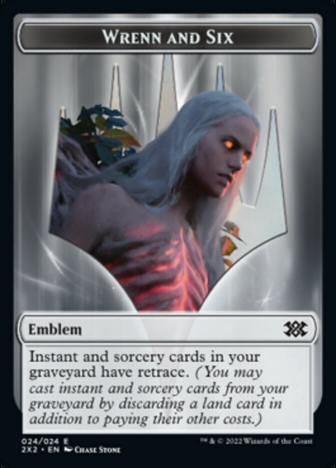 Wrenn and Six Emblem // Spirit Double-sided Token [Double Masters 2022 Tokens] | Webway Games