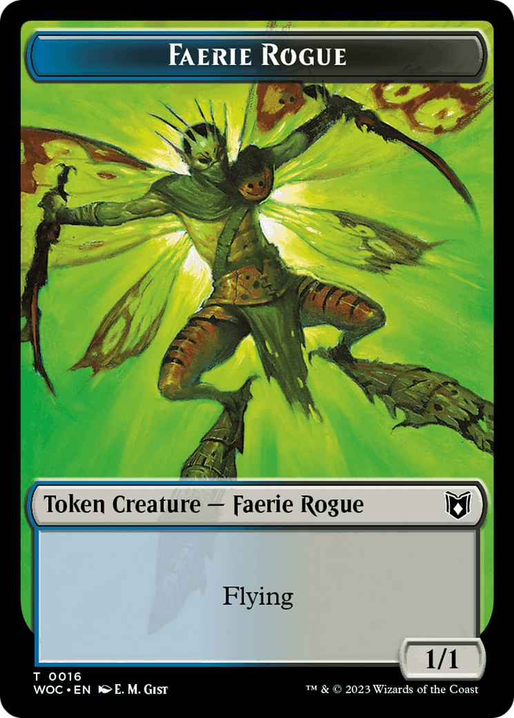 Faerie Rogue // Faerie (0016) Double-Sided Token [Wilds of Eldraine Commander Tokens] | Webway Games