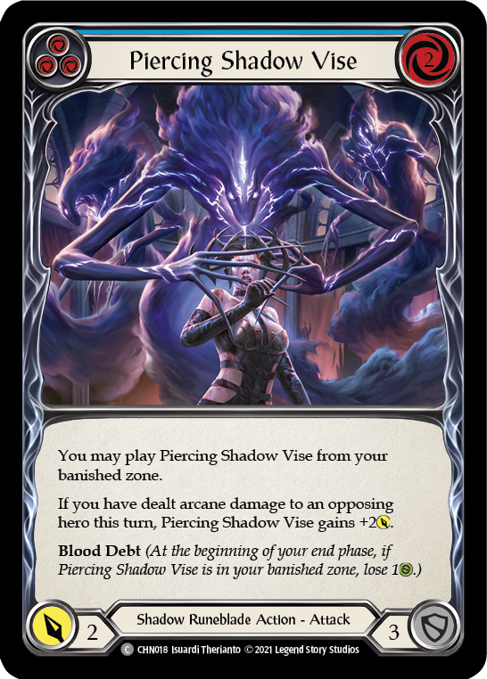 Piercing Shadow Vise (Blue) [CHN018] (Monarch Chane Blitz Deck) | Webway Games