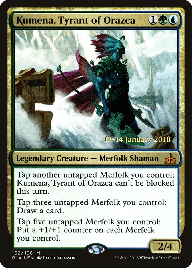 Kumena, Tyrant of Orazca (Prerelease) [Rivals of Ixalan Prerelease Promos] | Webway Games